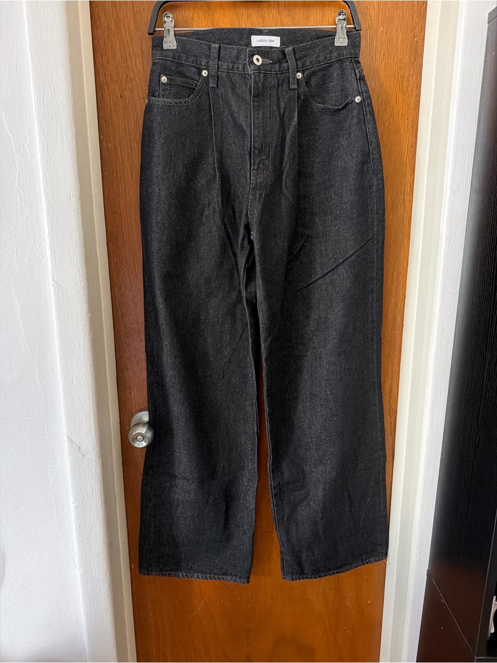 Japanese brand size small - Men's Black Wide-Leg Jeans Like new